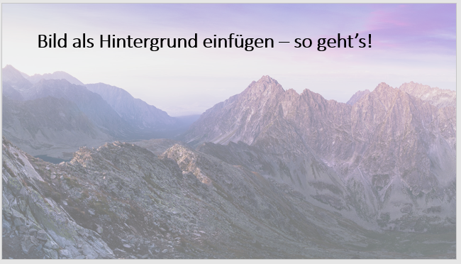 PowerPoint Bild als Hintergrund einfügen